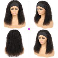 🧡 curly headband wig human hair for black women - natural color, 150% density, 16 inch length logo