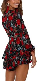 img 1 attached to Womens V Neck Floral Sleeves Rompers Women's Clothing and Jumpsuits, Rompers & Overalls