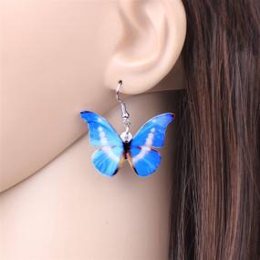 img 3 attached to WEVENI Acrylic Swallowtail Butterfly Earrings