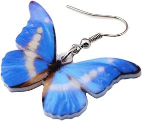 img 1 attached to WEVENI Acrylic Swallowtail Butterfly Earrings