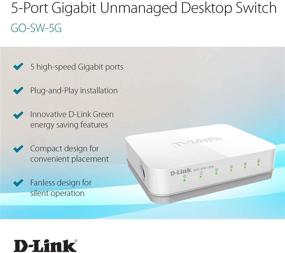 img 2 attached to 🔌 D-Link 5 Port Unmanaged Gigabit Ethernet Switch - Plug & Play Compact Design, White (GO-SW-5G)