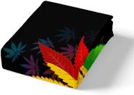 trippy cannabis leaves duvet cover set - marijuana weed botanical bedding set for comfort - 1 quilt cover + 2 pillowcases - queen size logo