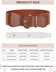 img 3 attached to 👗 Stylish Wide Women's Dress Belt - Stretchable Leather Elastic Waistband for Fashionable Ladies Dress Accessorizing