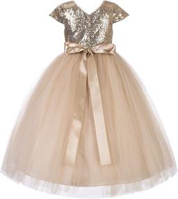 img 2 attached to 💃 Sequin Wedding Bridesmaid Girls' Clothing and Dresses with Cutout Design