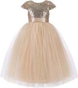 img 1 attached to 💃 Sequin Wedding Bridesmaid Girls' Clothing and Dresses with Cutout Design