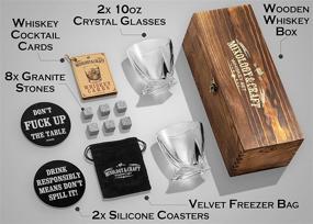 img 3 attached to 🥃 Granite Chilling Rocks - Whiskey Stones Set with 2 Whiskey Glasses in Wooden Box - Perfect Whiskey Gifts for Men on Birthday, Father's Day, or Christmas - by Mixology & Craft