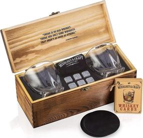 img 4 attached to 🥃 Granite Chilling Rocks - Whiskey Stones Set with 2 Whiskey Glasses in Wooden Box - Perfect Whiskey Gifts for Men on Birthday, Father's Day, or Christmas - by Mixology & Craft