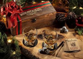 img 1 attached to 🥃 Granite Chilling Rocks - Whiskey Stones Set with 2 Whiskey Glasses in Wooden Box - Perfect Whiskey Gifts for Men on Birthday, Father's Day, or Christmas - by Mixology & Craft