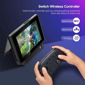 img 3 attached to 🎮 Black Wireless Pro Controller for Switch/Switch Lite with NFC, Turbo, Dual Vibration &amp; Motion Control Function - Gamepad Remote Joystick