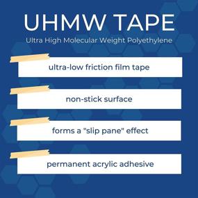 img 1 attached to 🔇 TapeCase 423-3 UHMW Squeak Reduction Tape: 1 inch x 15 ft. Roll with High Tack Acrylic Adhesive - Friction Reduction Tapes