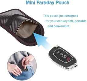 img 3 attached to 🔒 Faraday Key Fob Protector - 2 Pack Mini Anti-Theft Pouch: Secure Your Key Fob with RFID Signal Blocking Faraday Bag