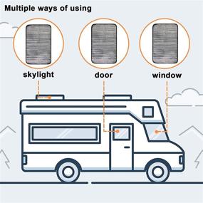 img 1 attached to Защитная шторка на окно двери дома на колесах - двусторонняя, 16 x 25 - отражающая заслонка на окно прицепа - регулирует температуру - оконные покрытия для дома на колесах, защищают ваш автодом от ультрафиолетовых лучей - легкая установка солнцезащиты
