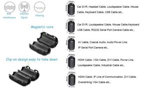 img 1 attached to 🔒 Yarachel 50PCS RFI EMI Noise Suppressor Cable Clip - Ideal for 3.5mm/ 5mm/ 7mm/ 9mm/ 13mm Diameter Cable