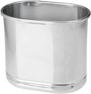 🗑️ mdesign slim oval metal trash can - small wastebasket for bathrooms, kitchens & home offices logo