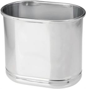 img 4 attached to 🗑️ mDesign Slim Oval Metal Trash Can - Small Wastebasket for Bathrooms, Kitchens & Home Offices