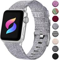 soft woven canvas nylon wristband for apple watch series 6, 5, se, 4, 3, 2/1 - haveda fabric compatible - 40mm, 44mm, 38mm, 42mm - men, kids - small, large logo