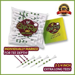 img 3 attached to 🏌️ Golf Club Brush and Groove Cleaner with 2 Ft Retractable Zip Line, Durable Carabiner Clip for Golf Bag, Bulk Pack of 100 Long 3 1/4 Inch Golf Tees, Individually Lined for Perfect Depth