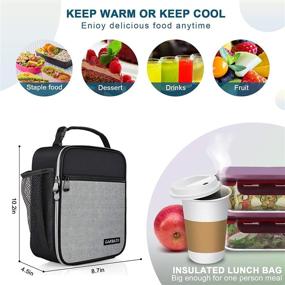 img 2 attached to 🍱 Premium CARBATO Lunch Bag: Insulated Lunch Box for Men, Women - Reusable Tote Bag for Adults (Black Gray)