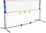 🏸 multi-sport portable badminton net set: adjustable height for pickleball, volleyball, soccer tennis, and more - indoor/outdoor fun with easy assembly! logo