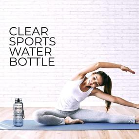 img 1 attached to 💧 50oz Sport Water Bottle - Ultimate High Capacity Hydration Solution - Clear Tritan Plastic, BPA Free, Flip Top, Leak Proof Lid, Re-Design Lid, New Strainer, Strong Reusable 50 oz Clear Sports Water Bottle