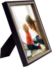 img 2 attached to 8x10 Multicolored Molding Picture Frame by Golden State Art - Ideal for Baby Pictures, Weddings, Portraits - Desk and Wall Display (Black/Grey, 2 Pack)