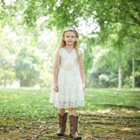 img 2 attached to 🌸 Charming Bow Dream Flower Country Casual Girls' Dresses - Effortless Style