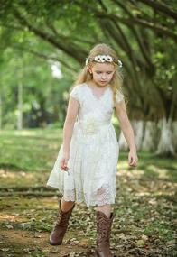 img 1 attached to 🌸 Charming Bow Dream Flower Country Casual Girls' Dresses - Effortless Style