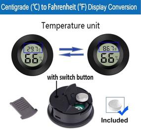 img 2 attached to 2-Pack Mini Digital Hygrometer Gauge Indoor Thermometer LCD Monitor Temperature Outdoor Humidity Meter for Humidors Greenhouse Cigar Jars Incubators Guitar Case Fahrenheit (℉) or Celsius (℃)