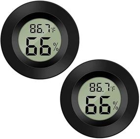 img 4 attached to 2-Pack Mini Digital Hygrometer Gauge Indoor Thermometer LCD Monitor Temperature Outdoor Humidity Meter for Humidors Greenhouse Cigar Jars Incubators Guitar Case Fahrenheit (℉) or Celsius (℃)