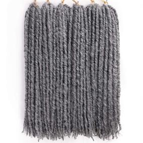 img 4 attached to 🧡 6 Packs/lot 18 Inch Straight Faux Locs Crochet Hair | Goddess Faux Locs Hair | Dreadlocks Synthetic Crochet Hair Braids for Women (Mixed Gray)