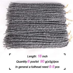 img 3 attached to 🧡 6 Packs/lot 18 Inch Straight Faux Locs Crochet Hair | Goddess Faux Locs Hair | Dreadlocks Synthetic Crochet Hair Braids for Women (Mixed Gray)