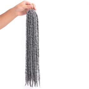 img 1 attached to 🧡 6 Packs/lot 18 Inch Straight Faux Locs Crochet Hair | Goddess Faux Locs Hair | Dreadlocks Synthetic Crochet Hair Braids for Women (Mixed Gray)