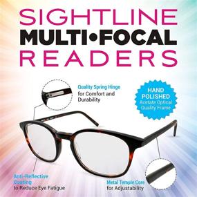 img 3 attached to 👓 Sightline Oliver Progressive Multifocus Reading Glasses - Premium Acetate Frame, AR Coated Lenses, Medium Fit, 2.50 Magnification