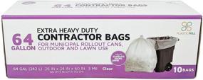 img 1 attached to 3 Mil Clear PlasticMill Contractor Bags- 64 Gallon, 50x60, Pack of 10