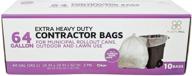 3 mil clear plasticmill contractor bags- 64 gallon, 50x60, pack of 10 logo