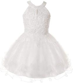 img 4 attached to 👗 Shimmer & Shine: Elegant Rhinestone Bridesmaid Pageant Champagne Girls' Dresses