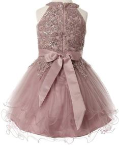 img 3 attached to 👗 Shimmer & Shine: Elegant Rhinestone Bridesmaid Pageant Champagne Girls' Dresses
