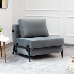 img 2 attached to 🛋️ Vonanda Velvet Sofa Bed - 2-in-1 Sleeper Chair for Small Living Space, Grey