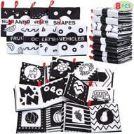 📚 joyin 8 packs soft baby books: high contrast nontoxic fabric crinkle cloth for early education - perfect infant toys, ideal baby girl & boy gift logo