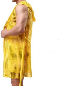 img 1 attached to 👀 Sleeveless See-Through Lingerie Sleepwear Men's Lounge Robes - Ideal for Sleep & Relaxation
