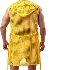img 2 attached to 👀 Sleeveless See-Through Lingerie Sleepwear Men's Lounge Robes - Ideal for Sleep & Relaxation