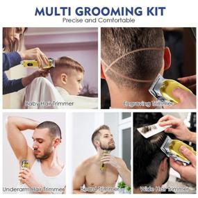 img 1 attached to 🔋 Soulkoo Men's Hair Clippers: Quiet, Professional Cordless Trimmer & Beard Grooming Kit with 4 Guide Combs, Rechargeable Battery, LED Display - Ideal for Men, Pets, and Kids