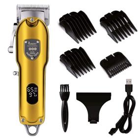 img 4 attached to 🔋 Soulkoo Men's Hair Clippers: Quiet, Professional Cordless Trimmer & Beard Grooming Kit with 4 Guide Combs, Rechargeable Battery, LED Display - Ideal for Men, Pets, and Kids