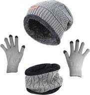 🧣 winter beanie hat set for women - hindawi slouchy snow knit skull cap with scarf, gloves & touch screen mittens logo