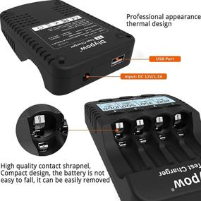 img 2 attached to Dlypow Ni-MH/CD AA, AAA Rechargeable Batteries 🔋 Charger with Smart Features, LCD Display, USB Cable Included