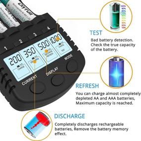 img 1 attached to Dlypow Ni-MH/CD AA, AAA Rechargeable Batteries 🔋 Charger with Smart Features, LCD Display, USB Cable Included