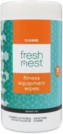 🧼 fresh nest fitness equipment wipes: fragrance-free cleaner for yoga mats, pilates studios, gyms, peloton & cycle bikes, and spas (75-count) logo