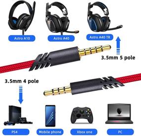 img 2 attached to 🎧 A40/TR/A10 Gaming Headsets Replacement Cord with Inline Mute - 6.5 Feet, Compatible with Xbox One, PS4, PC, Smartphones