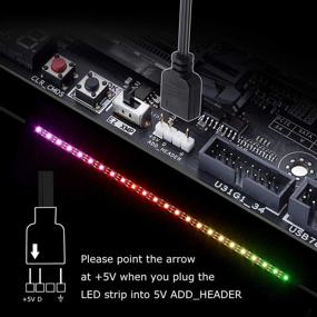 img 1 attached to 🌈 ALITOVE Addressable RGB LED Strip for PC | 5V WS2812B | ASUS AURA SYNC | MSI MYSTIC LIGHT SYNC | ASRock POLYCHROME RGB | Motherboard ADD Header | 40cm | 24 LED | 2pcs