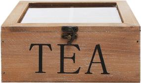 img 1 attached to 🍃 MyGift Rustic Natural Wood Tea Bag Storage Chest: Stylish Multipurpose Organizer with Clear Lid and Latch